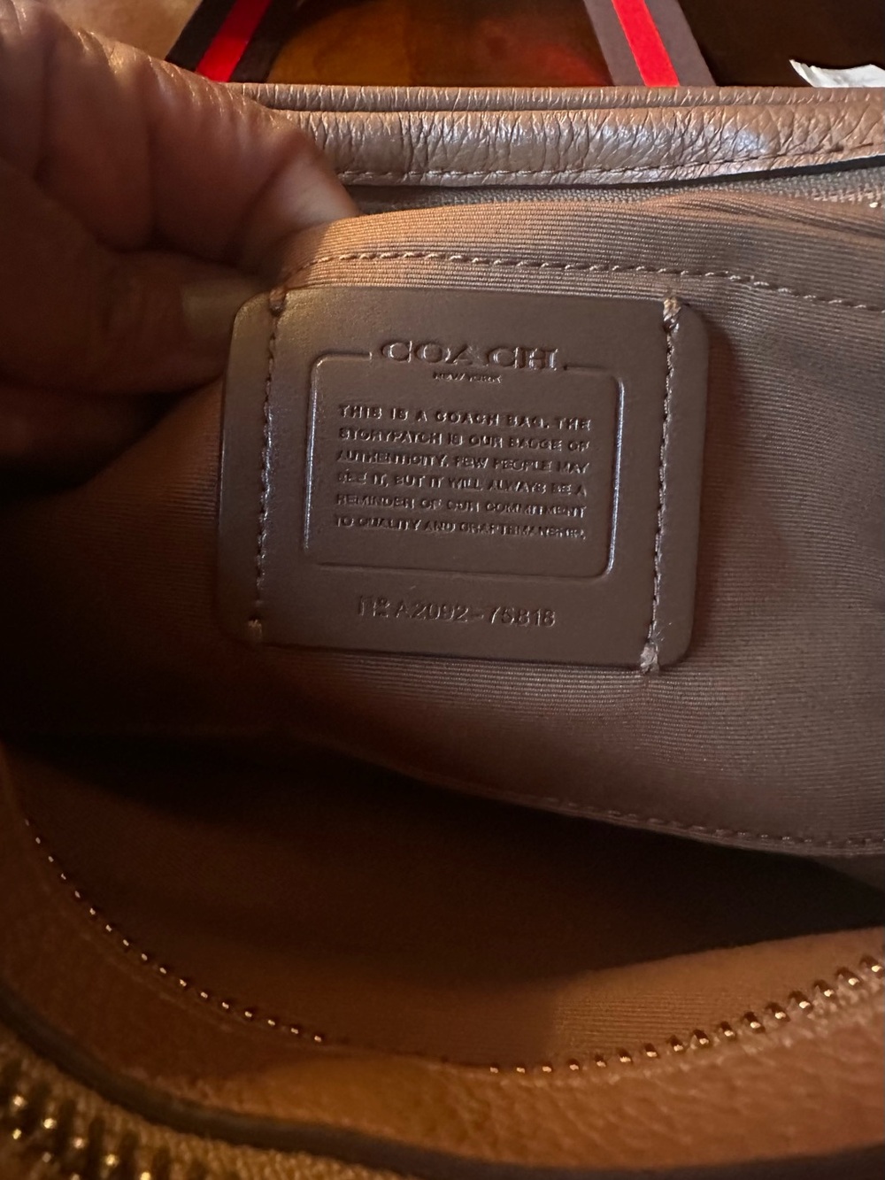 Coach Tan Leather Messenger Crossbody with Signature Coach Logo - Picture 6 of 9